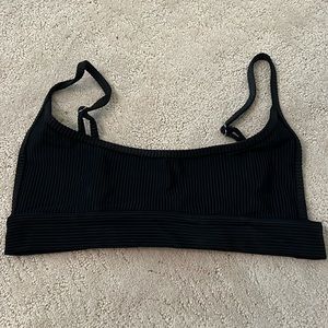 Frankie’s Bikini Gavin ribbed scoop top. Black size M